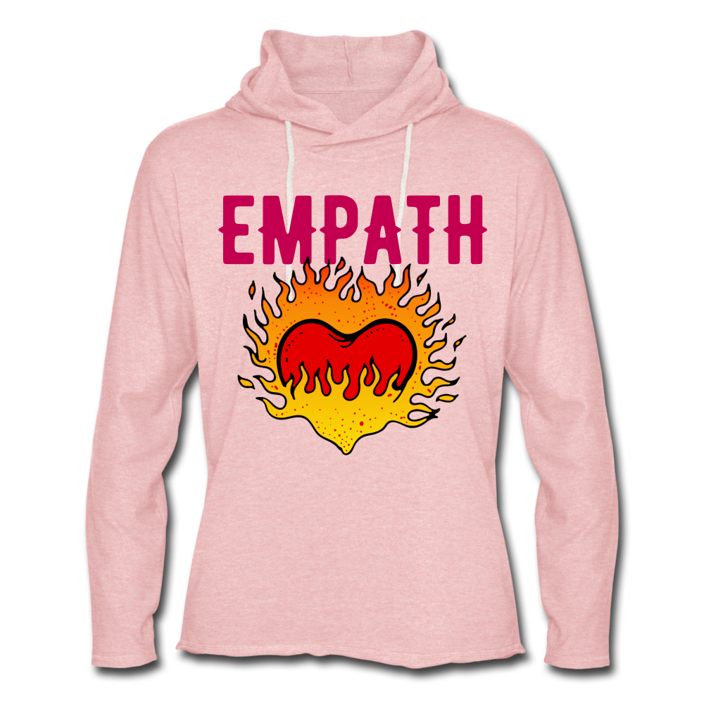 Empath Unisex Lightweight Terry Hoodie - cream heather pink