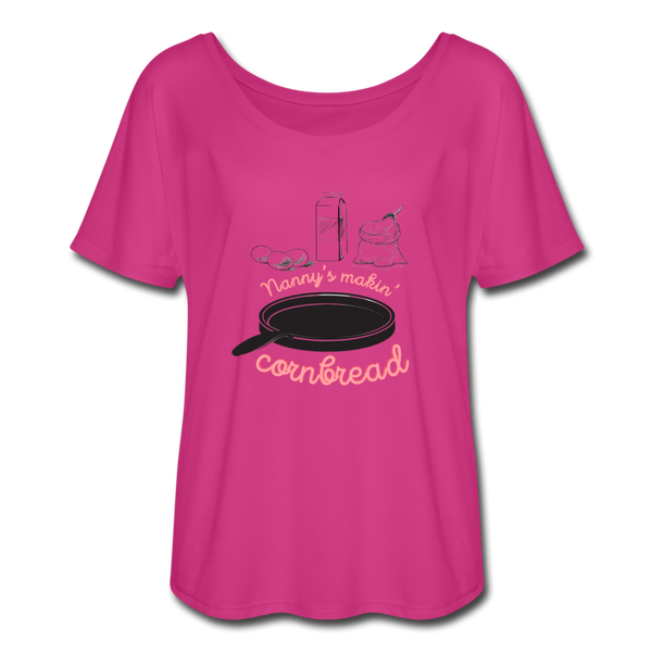 Cornbread Women’s Flowy T-Shirt - dark pink