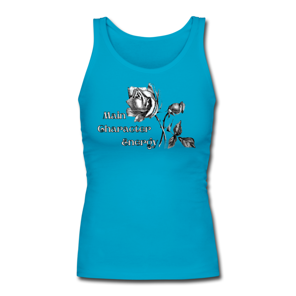 Main Character Women's Longer Length Fitted Tank - turquoise