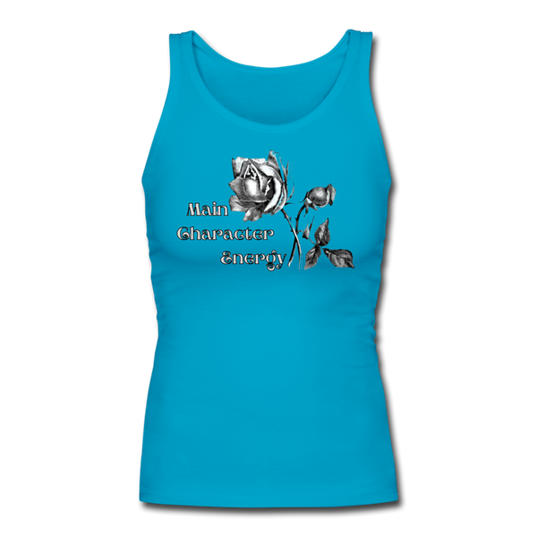 Main Character Women's Longer Length Fitted Tank - turquoise