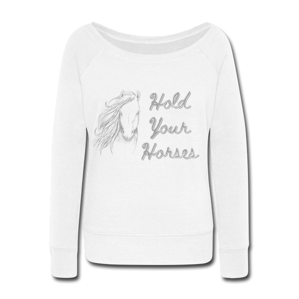 Horses Women's Wideneck Sweatshirt - white