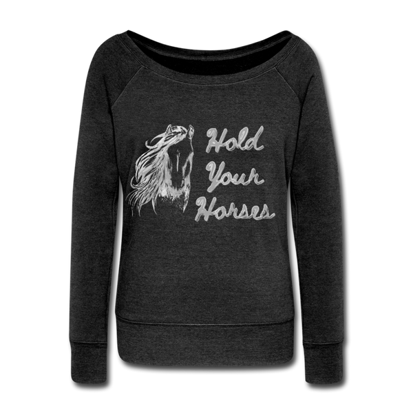 Horses Women's Wideneck Sweatshirt - heather black