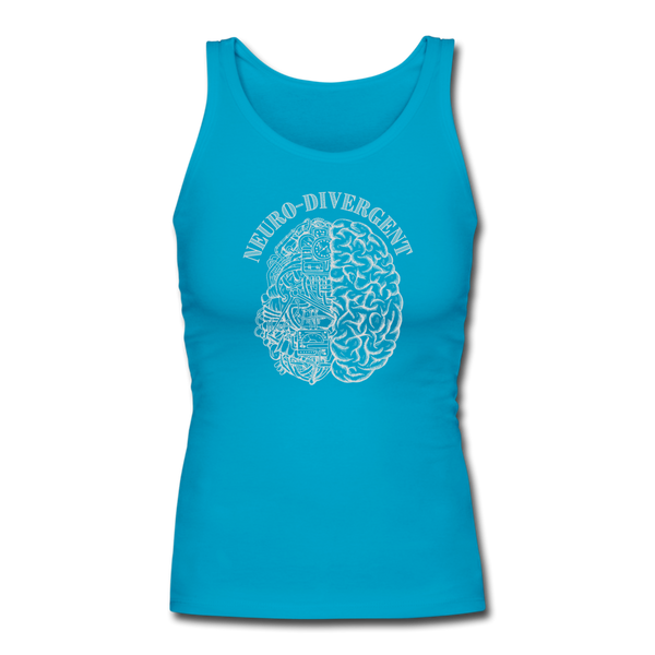 Neuro-divergent Women's Longer Length Fitted Tank - turquoise