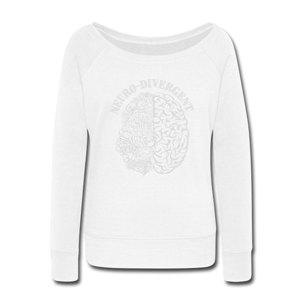 Neurodivergent Women's Wideneck Sweatshirt - white