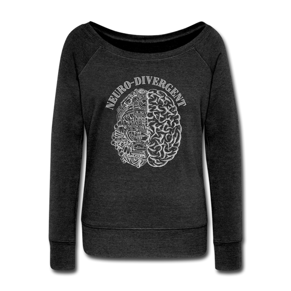 Neurodivergent Women's Wideneck Sweatshirt - heather black