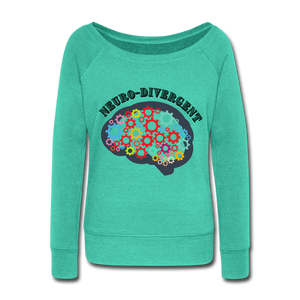 Neurodivergent Women's Wideneck Sweatshirt - teal