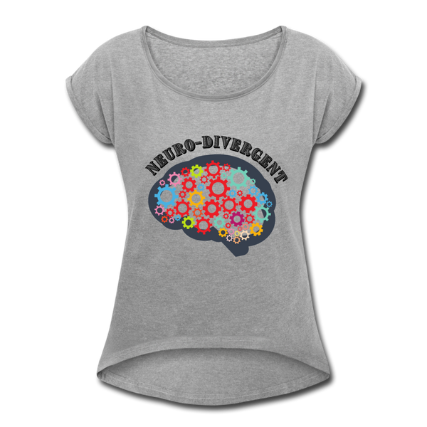 Neurodivergent Women's Roll Cuff T-Shirt - heather gray