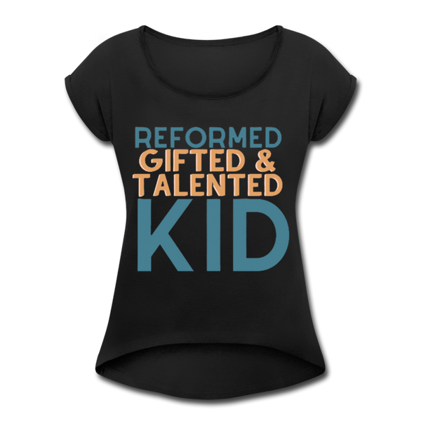 GT Kid Women's Roll Cuff T-Shirt - black