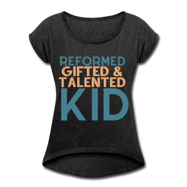 GT Kid Women's Roll Cuff T-Shirt - heather black