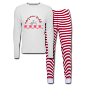 Nanny's Spaghetti Unisex Pajama Set - white/red stripe