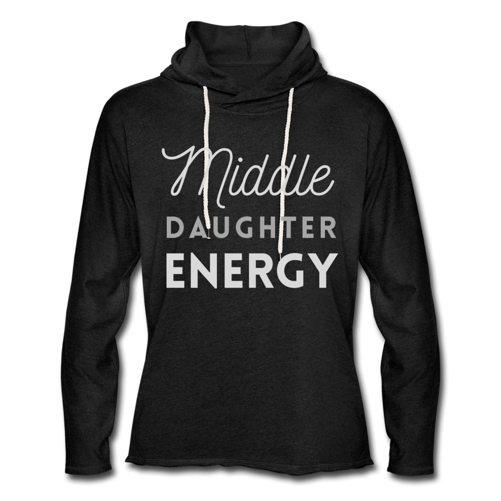 Middle Unisex Lightweight Terry Hoodie - charcoal gray