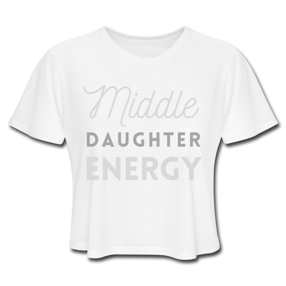 Middle Women's Cropped T-Shirt - white