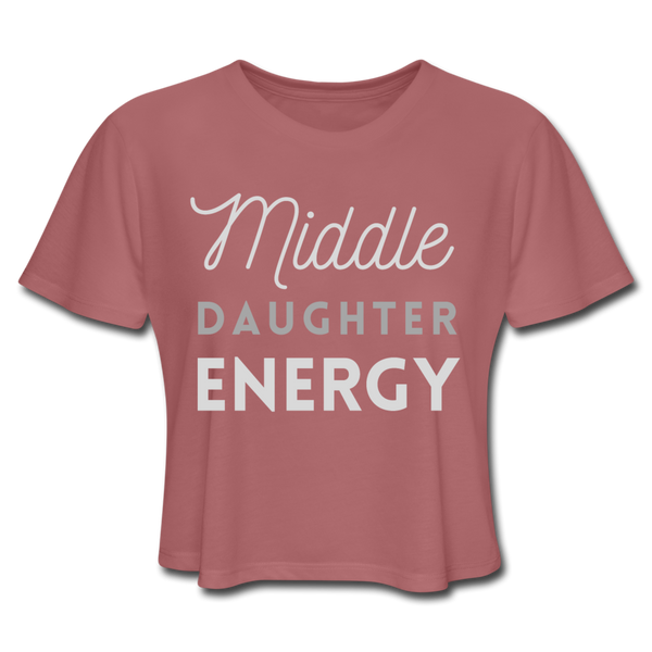 Middle Women's Cropped T-Shirt - mauve