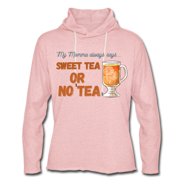 Sweet Tea Unisex Lightweight Terry Hoodie - cream heather pink