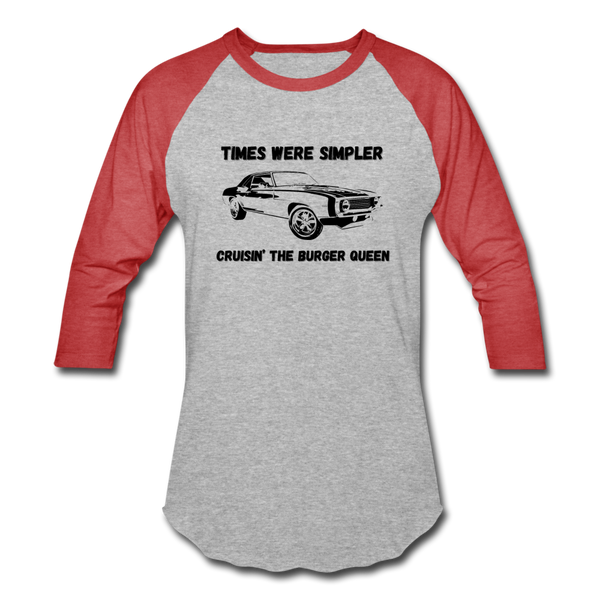 Cruisin' Baseball T-Shirt - heather gray/red