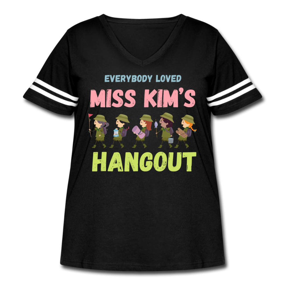 Miss Kim Women's Curvy Vintage Sport T-Shirt - black/white