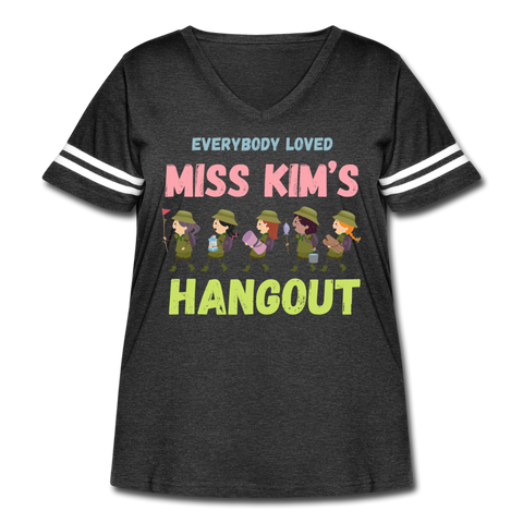 Miss Kim Women's Curvy Vintage Sport T-Shirt - vintage smoke/white