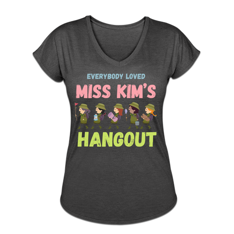 Miss Kim Women's Tri-Blend V-Neck T-Shirt - deep heather