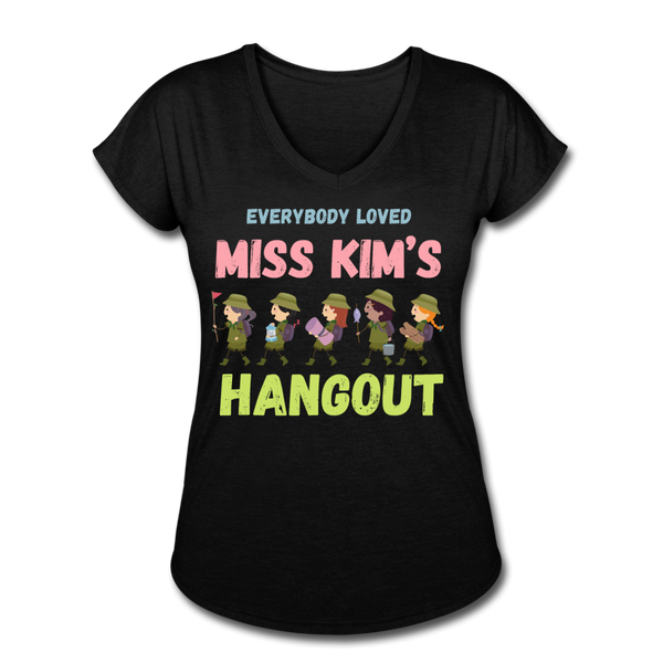 Miss Kim Women's Tri-Blend V-Neck T-Shirt - black