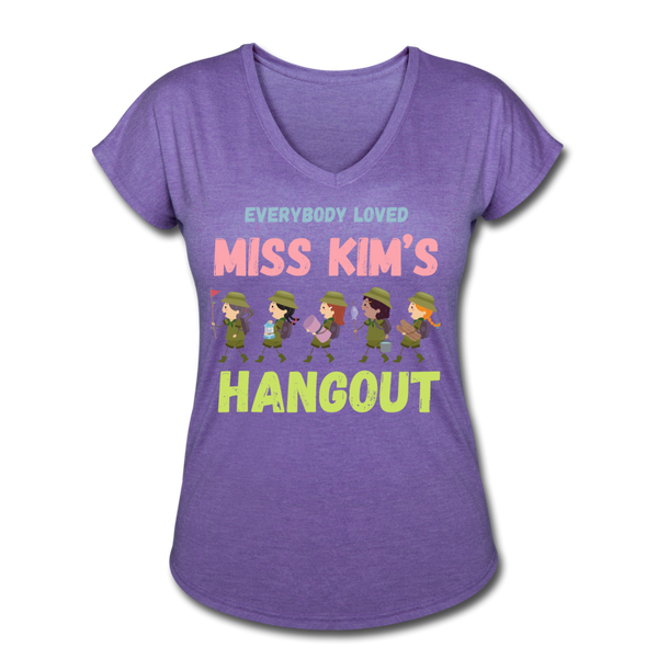 Miss Kim Women's Tri-Blend V-Neck T-Shirt - purple heather
