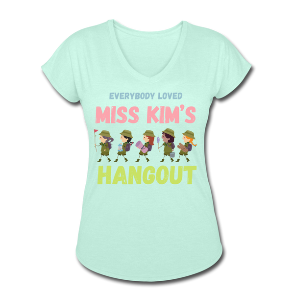 Miss Kim Women's Tri-Blend V-Neck T-Shirt - mint