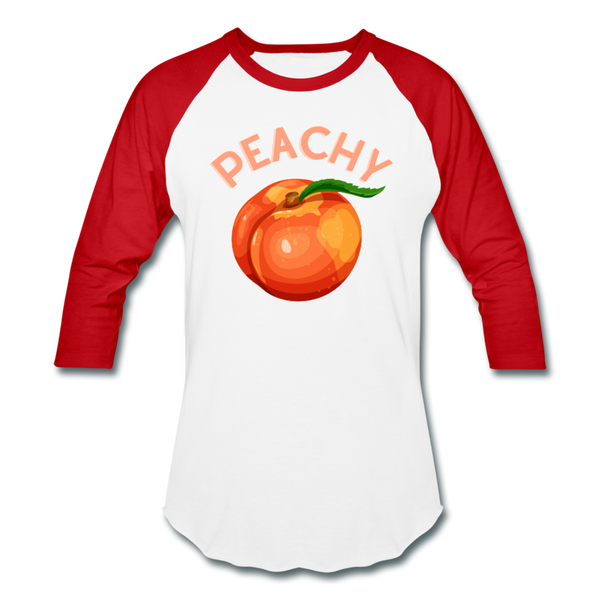 Peachy Baseball T-Shirt - white/red