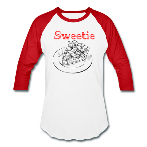 Sweetie Pie Baseball T-Shirt - white/red