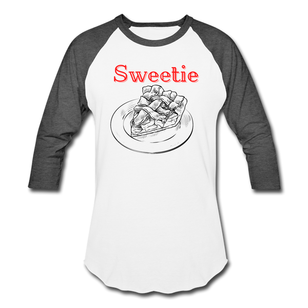 Sweetie Pie Baseball T-Shirt - white/charcoal