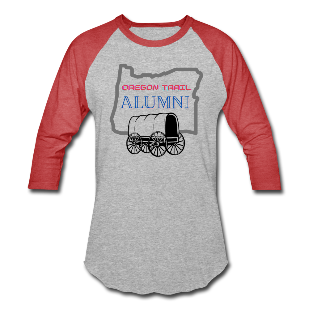 Oregon Trail Baseball T-Shirt - heather gray/red