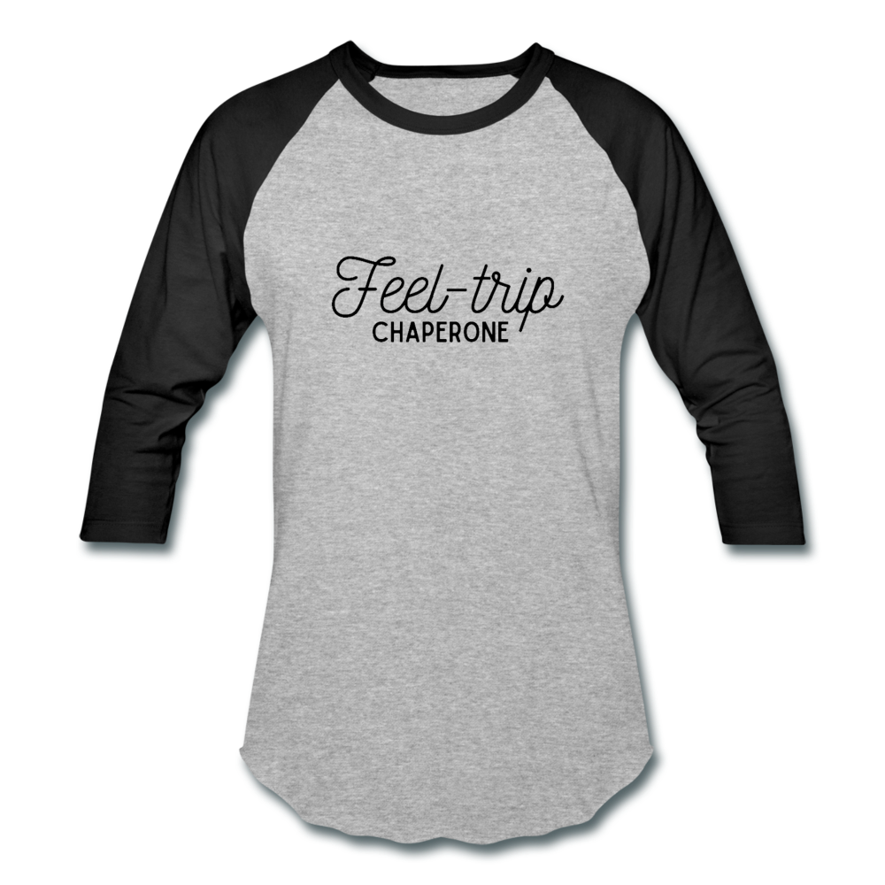 Feel Trip Baseball T-Shirt - heather gray/black