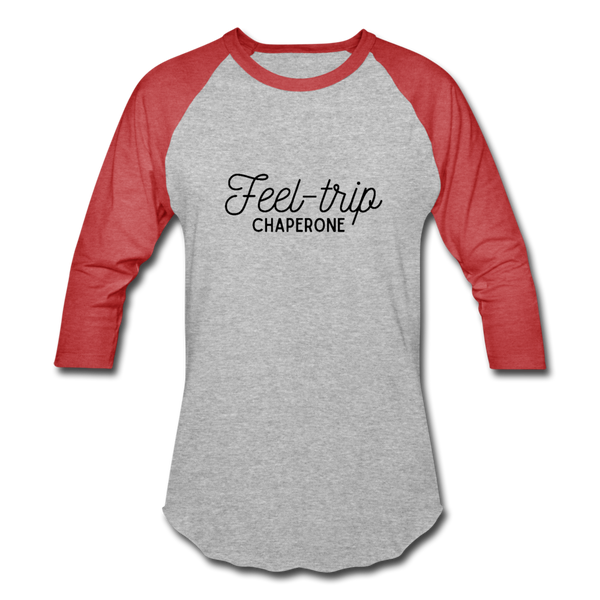 Feel Trip Baseball T-Shirt - heather gray/red