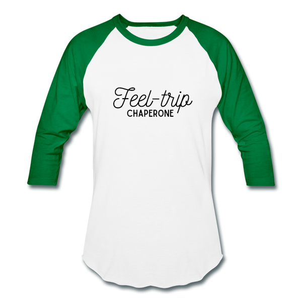 Feel Trip Baseball T-Shirt - white/kelly green