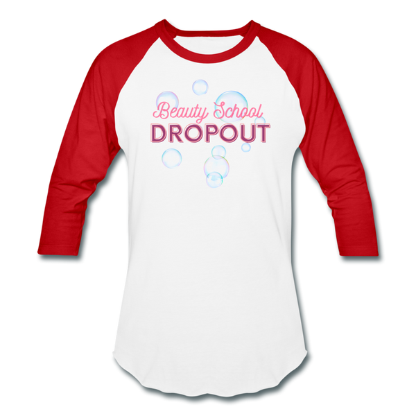 Beauty school Baseball T-Shirt - white/red