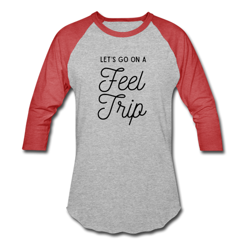 Feel Trip Baseball T-Shirt - heather gray/red