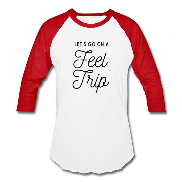 Feel Trip Baseball T-Shirt - white/red