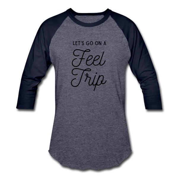 Feel Trip Baseball T-Shirt - heather blue/navy