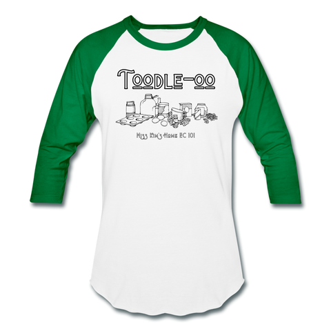 Toodle-oo Baseball T-Shirt - white/kelly green