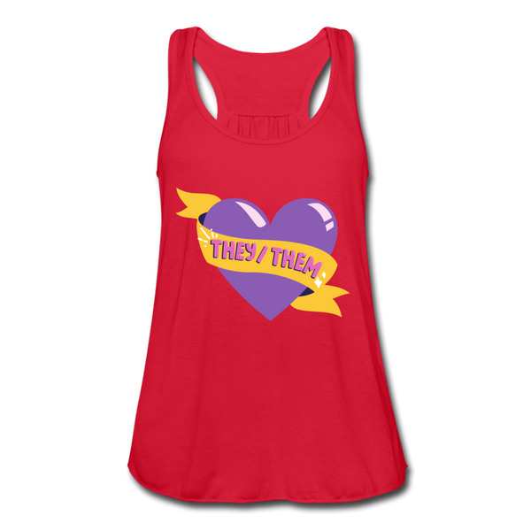 They/ Them Flowy Tank Top by Bella - red