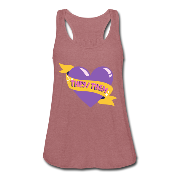They/ Them Flowy Tank Top by Bella - mauve