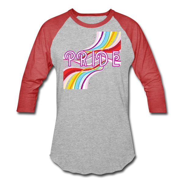 Pride Baseball T-Shirt - heather gray/red