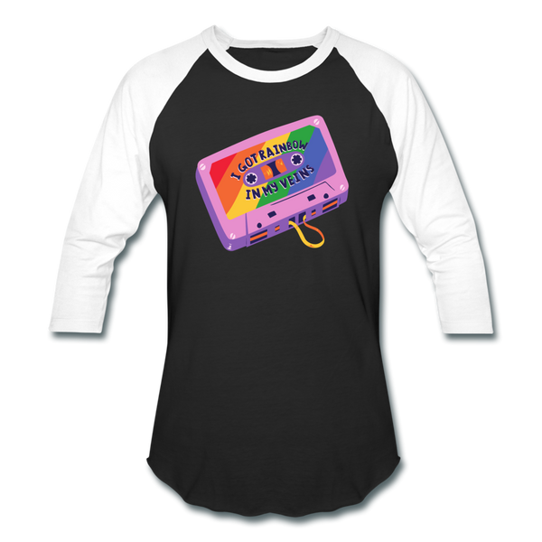 Rainbow Baseball T-Shirt - black/white