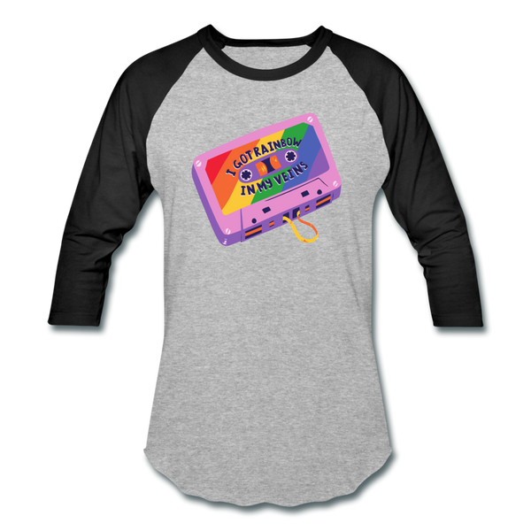 Rainbow Baseball T-Shirt - heather gray/black