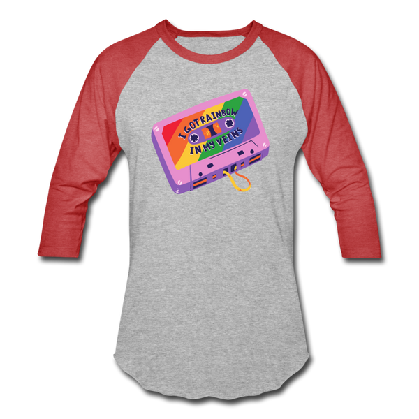 Rainbow Baseball T-Shirt - heather gray/red