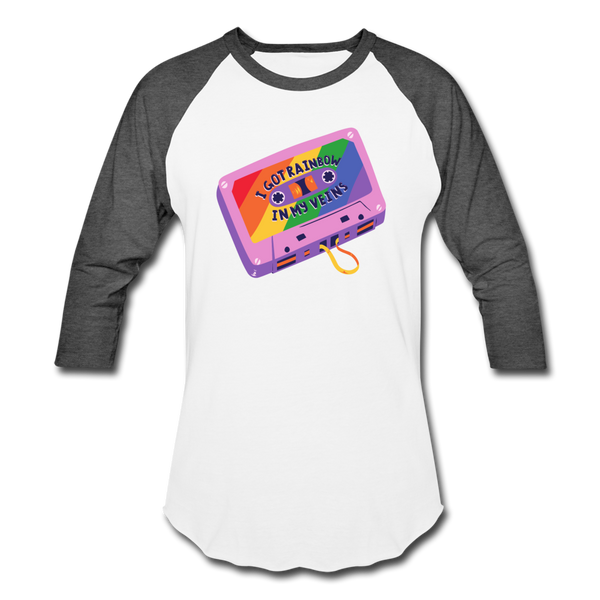 Rainbow Baseball T-Shirt - white/charcoal