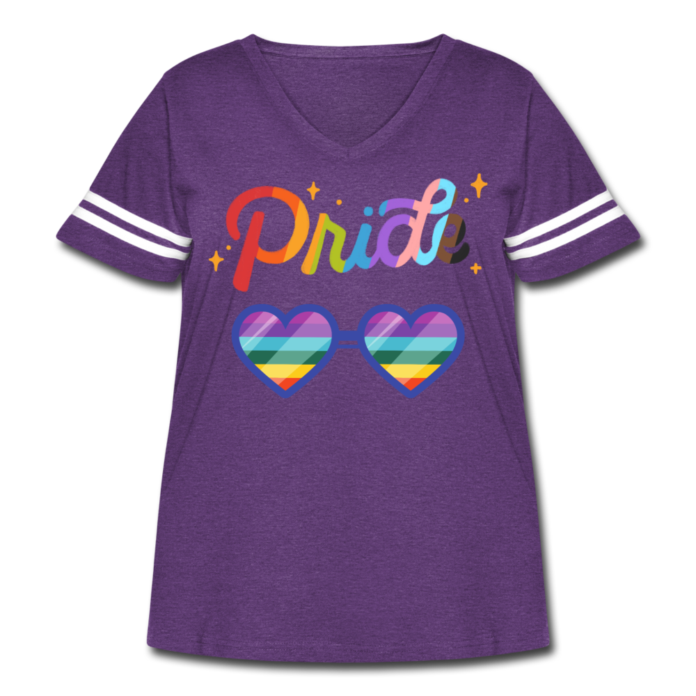 Pride Women's Curvy Vintage Sport T-Shirt - vintage purple/white
