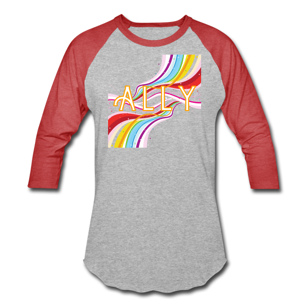 Ally Baseball T-Shirt - heather gray/red