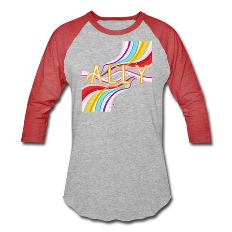 Ally Baseball T-Shirt - heather gray/red