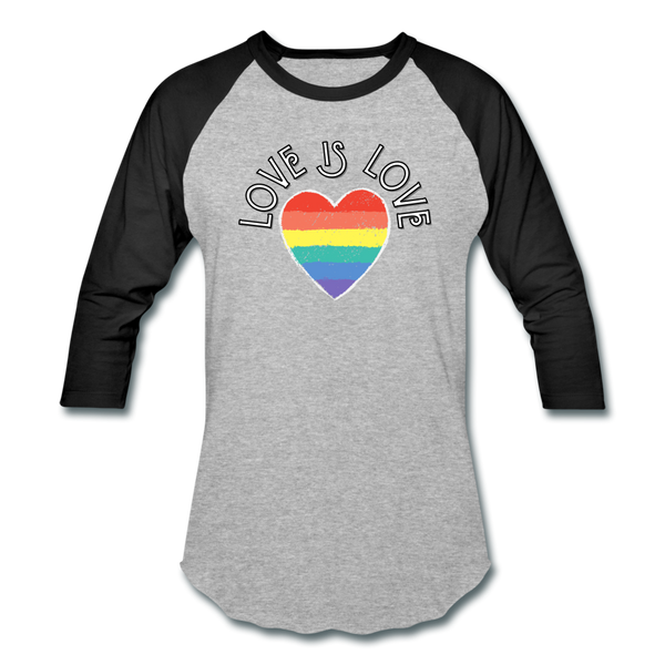 Love is love Baseball T-Shirt - heather gray/black