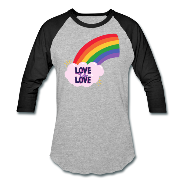 Love is Love Baseball T-Shirt - heather gray/black