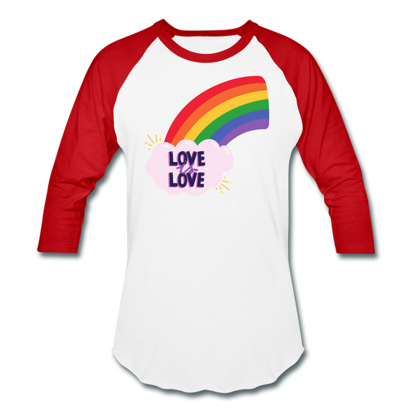 Love is Love Baseball T-Shirt - white/red